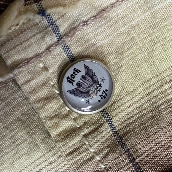 Vintage Wrangler Western Skully Vine Snap Button Shirt Men's 2XL Brown Tan Plaid - Picture 11 of 13